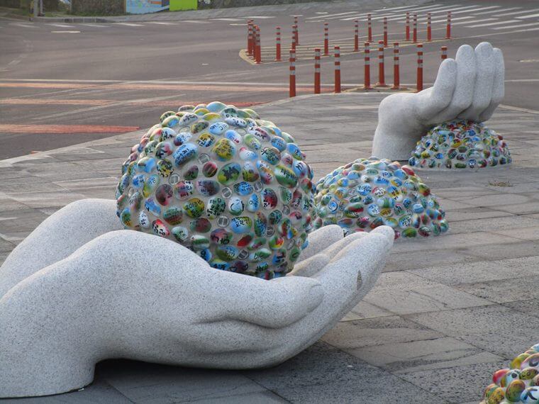 Jeju Island Rock Hand Art