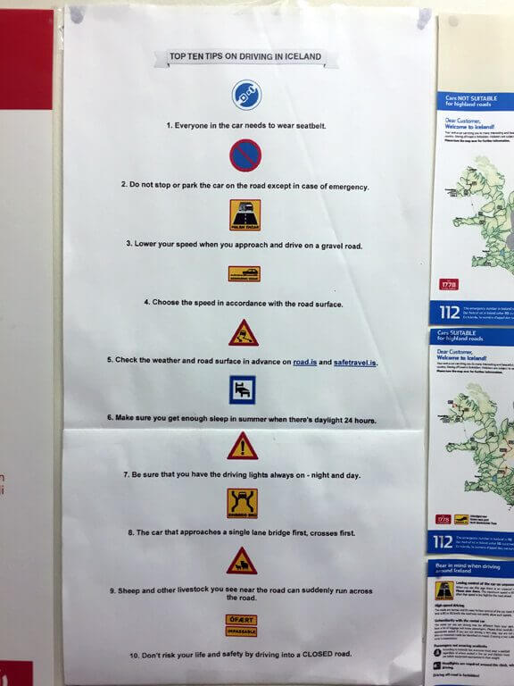 Egilsstadir Campground - Icelandic Driving Signs