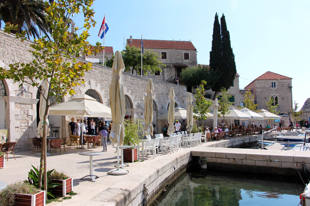 Croatian Seaside Restaurant Umbrellas