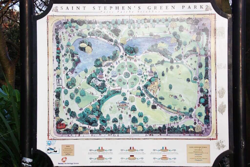 Dublin's St. Stephen's Green Map