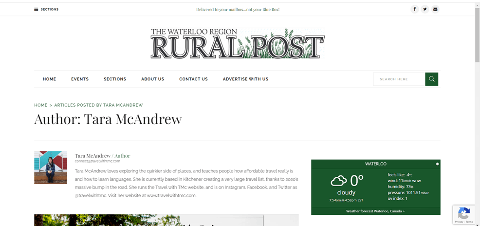 Travel with TMc Guest Post with The Rural Post Newspaper