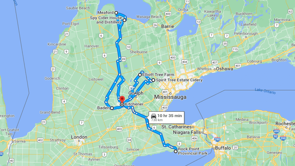Approximate June Van Adventure Route