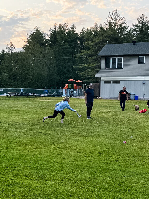 Pickleball on the grass at Vanlife Community Canada Meetup
