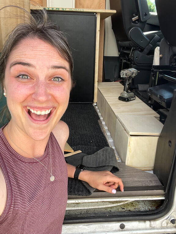 Van Build Shoe Storage Complete
