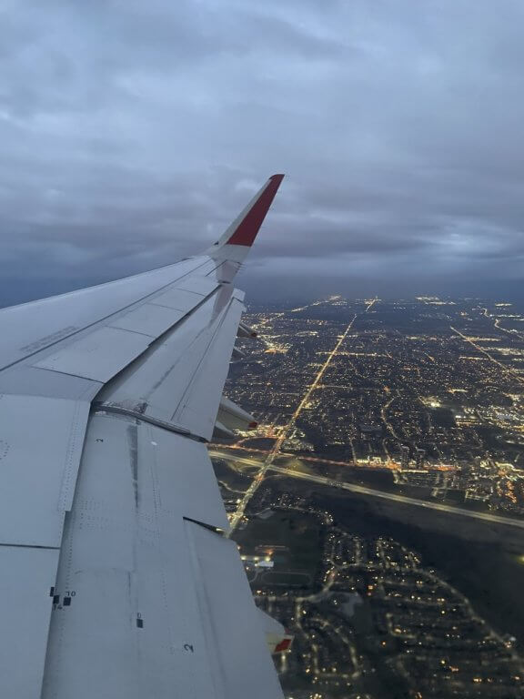 Plane Wing in the Evening