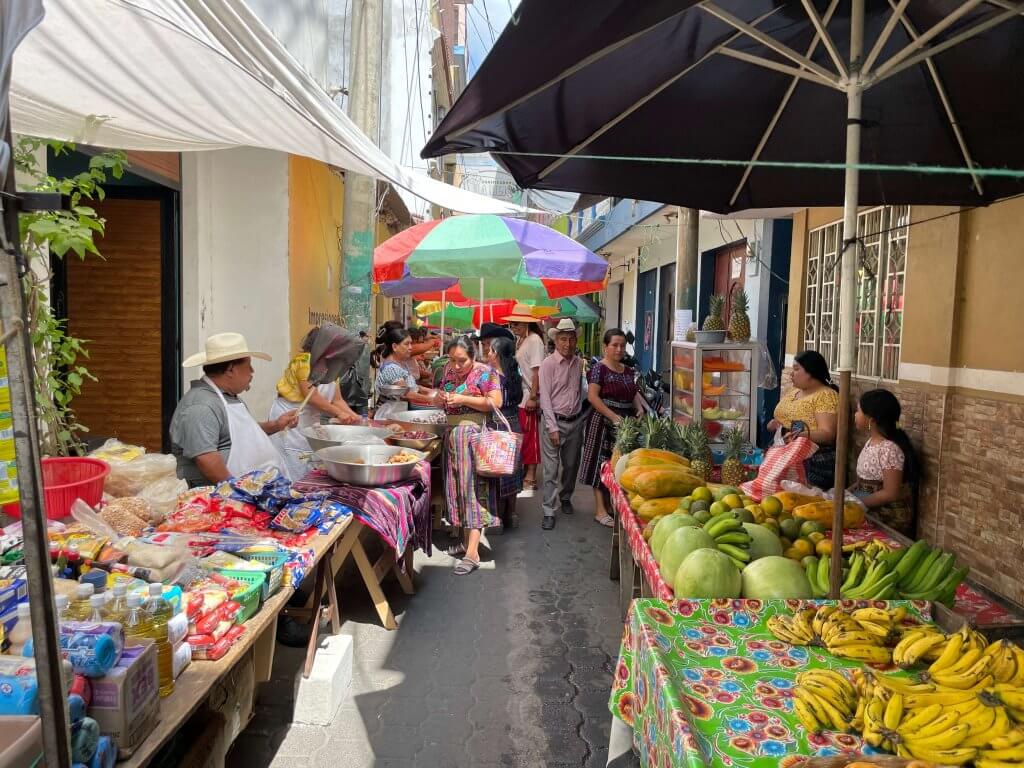 Market Stalls in San Pedro La Laguna in Guatemala