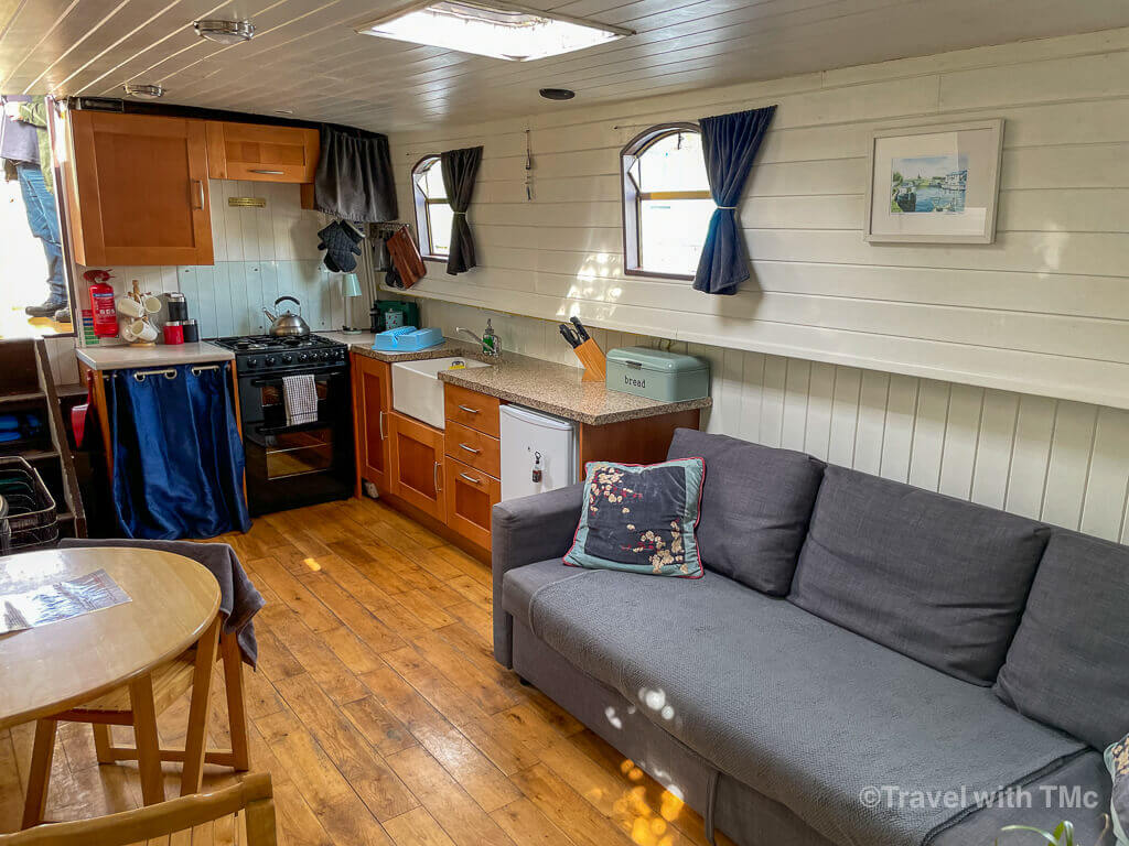 Barge Trip Accommodation Living Room