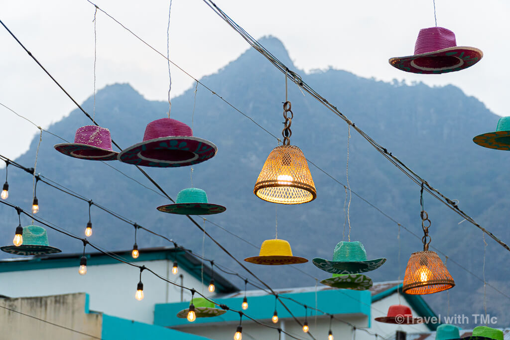 Lake Atitlán - Rostro Maya and Lit Up Hats