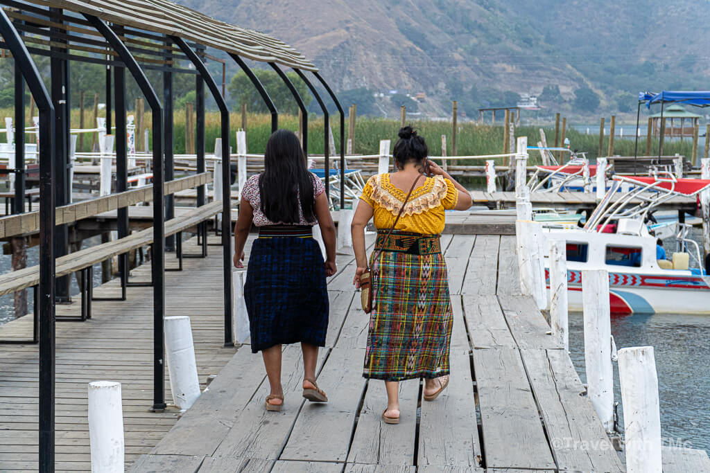 Lake Atitlán - Women in Hupil on Dock