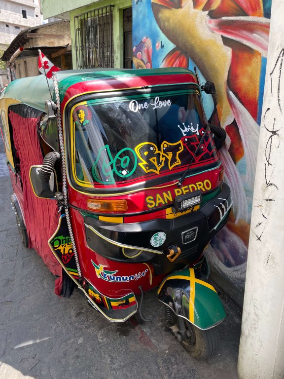 Tuk-Tuk Canada Flag in San Pedro La Laguna in Guatemala