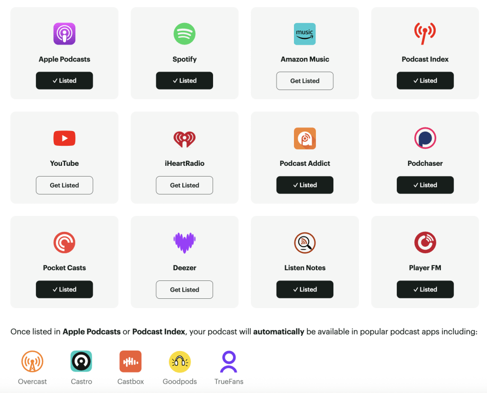 Buzzsprout Podcast Players