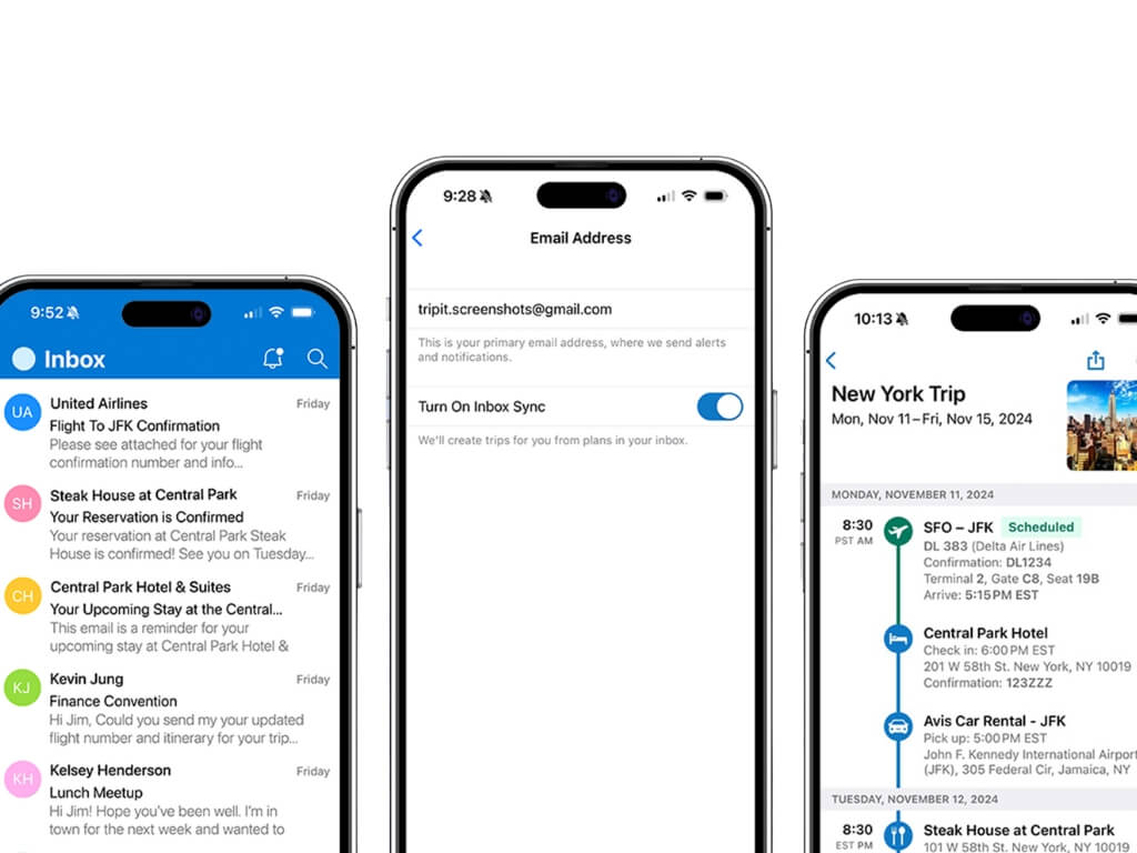 TripIt Email Sync
