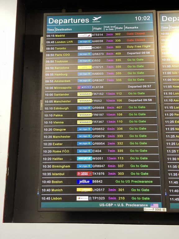 2025.9 Sept 24 - Dublin (Ireland) to Toronto (Canada) Flight