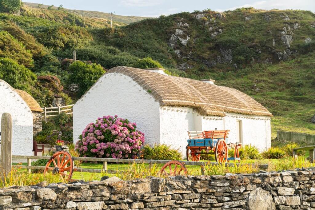 Glencolmcille Folk Village Thatched Roof Cottage and Wagon